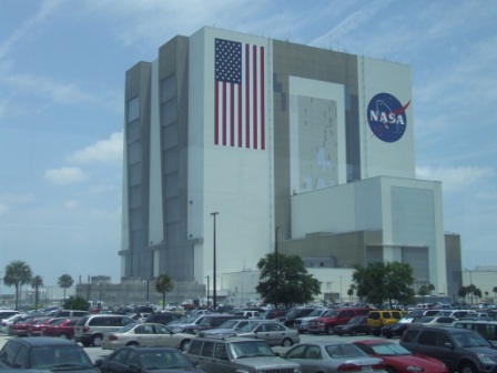 Het gebouw van de NASA, hierin wordt de Space Shuttle opgebouwd